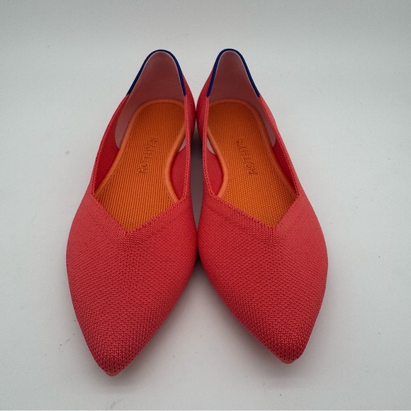 New Rothy’s The Point Flame Red Pointed Toe Flats Size 7 - Picture 3 of 11